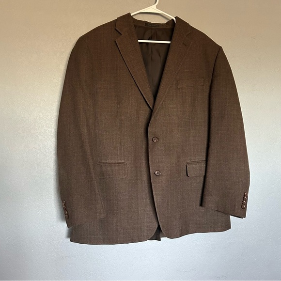 Lauren Ralph Lauren Silk Wool‎ Blend Sports Coat Brown and Blue tweed 46 Regular - Picture 1 of 16
